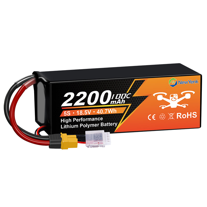 NewYenk 5S 2200mAh 18.5V 100C FPV With XT60 Lipo Battery