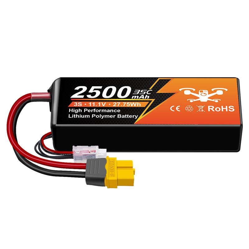 NewYenk 3S 2500mAh 11.1V 35C with EC3 LiPo Battery – Long-Lasting Power for FPV Drones, Freestyle Quads and RC Airplanes