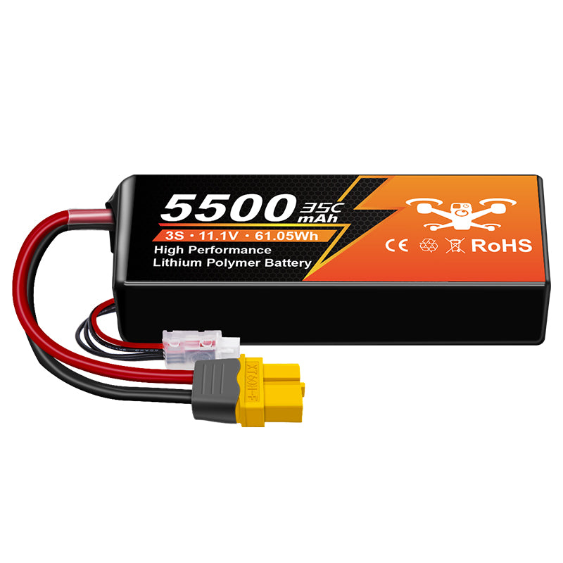 NewYenk 3S 5500mAh 11.1V 35C with EC5 LiPo Battery – High-Capacity Power for FPV Drones, Aerial Photography and RC Airplanes