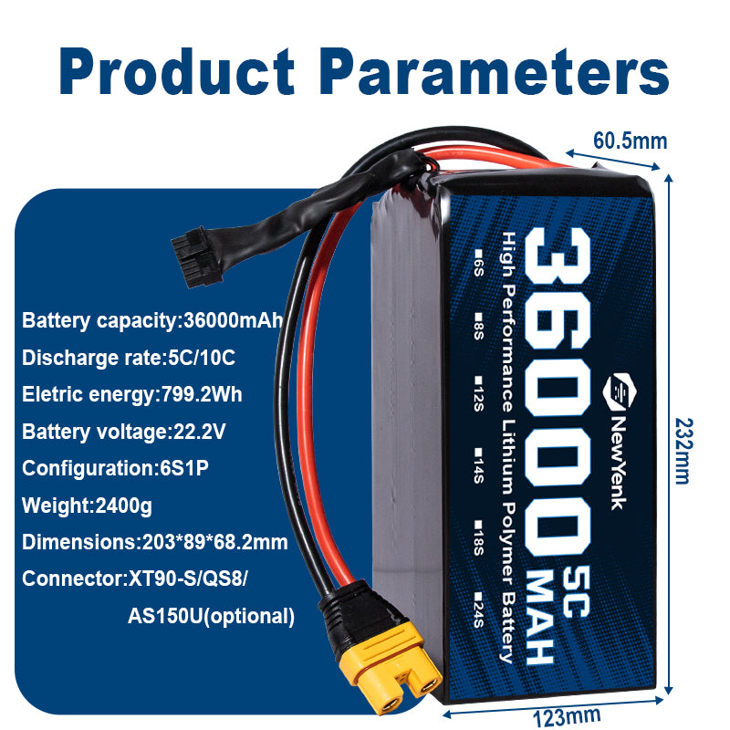 NewYenk 6S 36000mAh 5C Semi Solid State Battery