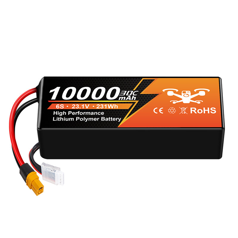 NewYenk 6S 10000mAh 22.2V 30C LiPo Battery XT90 / EC5– Ultra-Capacity Long-Endurance Pack for FPV Drones, Aerial Photography and RC Airplanes