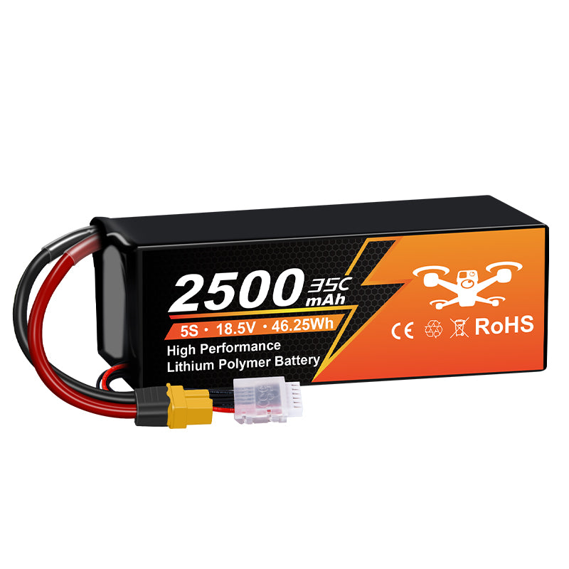 NewYenk 5S 2500mAh 18.5V 35C XT60 LiPo Battery – High-Capacity Long-Endurance Pack for FPV Drones, Aerial Photography and RC Airplanes