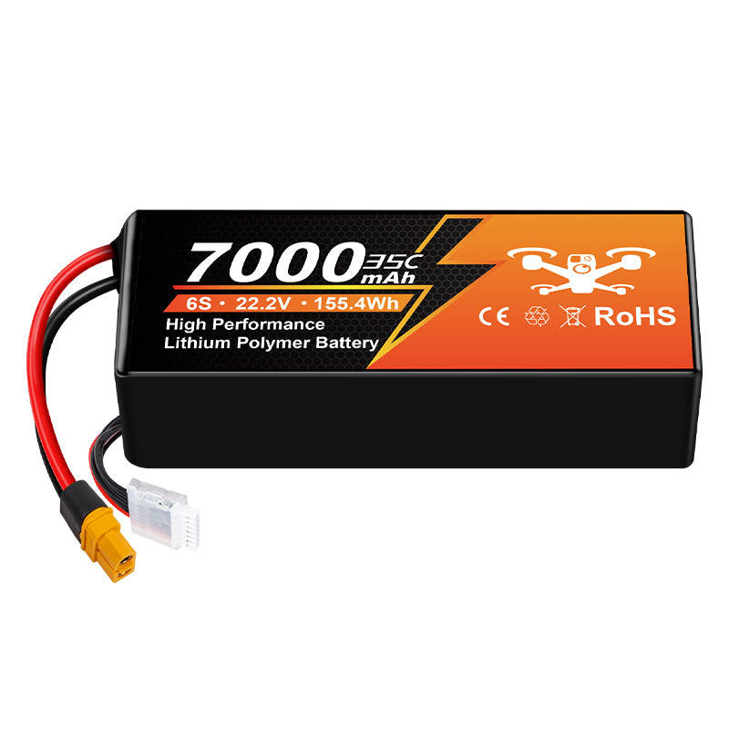NewYenk 6S 7000mAh 22.2V 35C LiPo Battery – Ultra-Capacity Long-Endurance Pack for FPV Drones, Aerial Photography and RC Airplanes