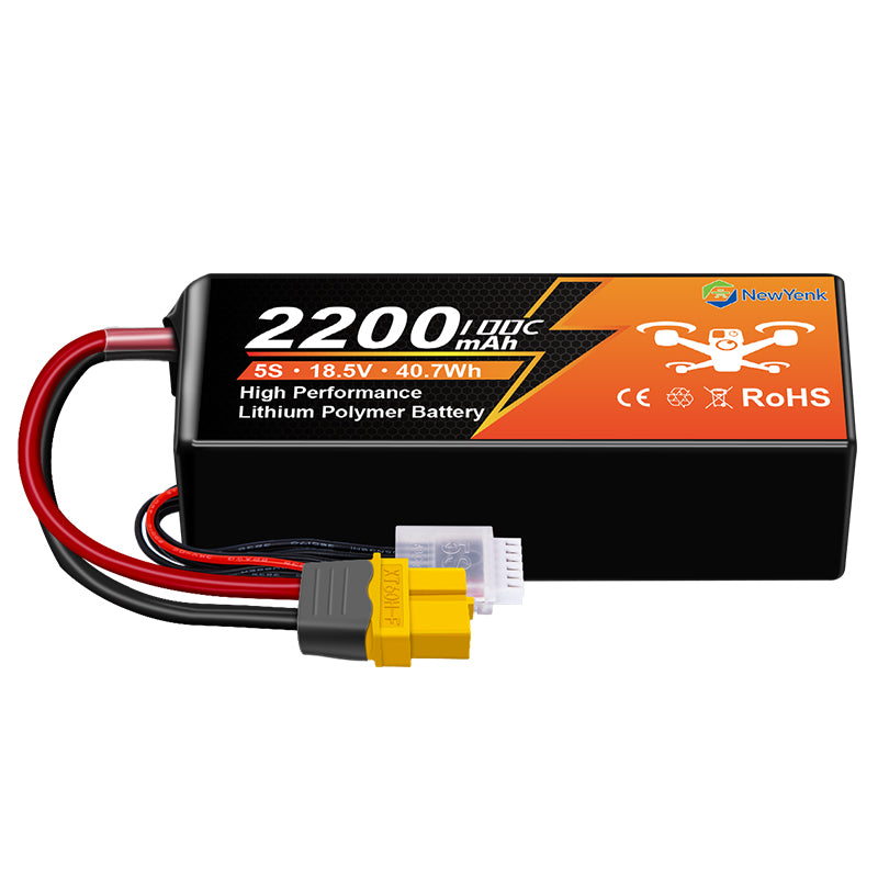 NewYenk 5S 2200mAh 18.5V 100C FPV With XT60 Lipo Battery