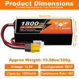 NewYenk 5S 1800mAh 18.5V 100C XT60 LiPo Battery – Ultra-High Discharge Power for FPV Racing Drones, Freestyle Quads and RC Airplanes