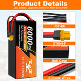 NewYenk 8S 6000mAh 29.6V 25C LiPo Battery With XT60– Long-Endurance Power for Aerial Photography, Industrial Drones and RC Airplanes