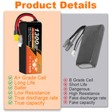 NewYenk 4S 1300mAh 14.8V 100C with XT60 LiPo Battery – Ultra-High Discharge Power for FPV Racing Drones, Freestyle Quads and RC Airplanes