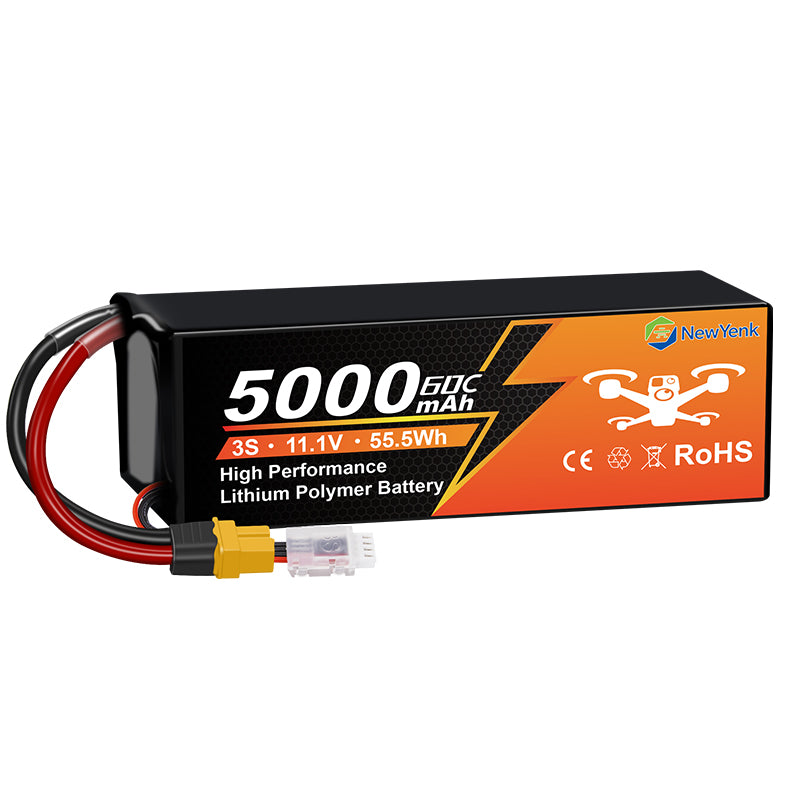 NewYenk 3S 5000mAh 11.1V 60C With XT60 Plug 100% LCO LiPo Battery