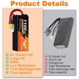NewYenk 2S 1100Mah 7.4V 25C With XT30 for FPV Racing Drones Lipo Battery, Micro Quadcopters and RC Airplanes