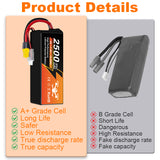 NewYenk 2S 2500mAh 7.4V 35C with XT60 LiPo Battery for FPV Drones & RC Planes