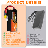 Newyenk 6S 1300mAh 150C Lipo Battery with XT60