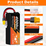 Newyenk 2S 4000mAh 60C 100%LCO Lipo Battery
