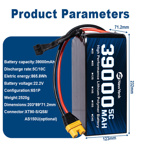 NewYenk 6S 39000mAh 5C Semi Solid State Battery