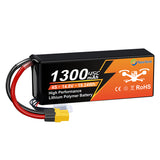 NewYenk 4S 1300mAh 14.8V 45C with XT60 LiPo Battery – High Power Pack for FPV Racing Drones, Freestyle Quads and RC Airplanes