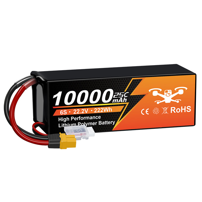 NewYenk 6S 10000mAh 22.2V 25C LiPo Battery – Ultra-Capacity Power for FPV Drones, Aerial Photography and RC Airplanes