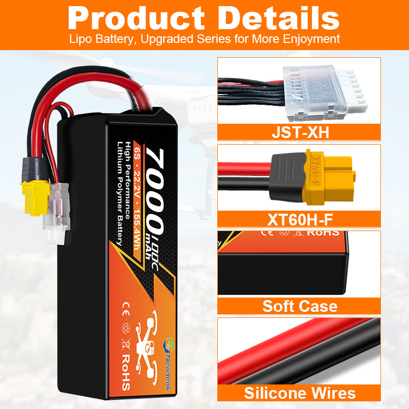 NewYenk 6S 7000mAh 22.2V 100C LiPo Battery