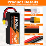 NewYenk 4S 1800mAh 14.8V 100C with XT60 LiPo Battery – Ultra-High Discharge Power for FPV Racing Drones, Freestyle Quads and RC Airplanes