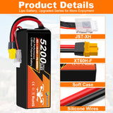 NewYenk 4S 5200mAh 14.8V 25C With EC5 LiPo Battery – High-Capacity Power for FPV Drones, Aerial Photography and RC Airplanes