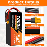 NewYenk 7S 7000mAh 25.9V 35C LiPo Battery – Ultra-Capacity Long-Endurance Pack for FPV Drones, Aerial Photography and RC Airplanes