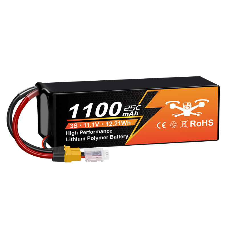 NewYenk 3S 1100mAh 11.1V 25C with XT30 LiPo Battery for FPV Drones & RC Planes