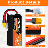 Newyenk 6000mAh 6S 60C 100% LCO Lipo Battery With XT60/XT90/EC5 Plug