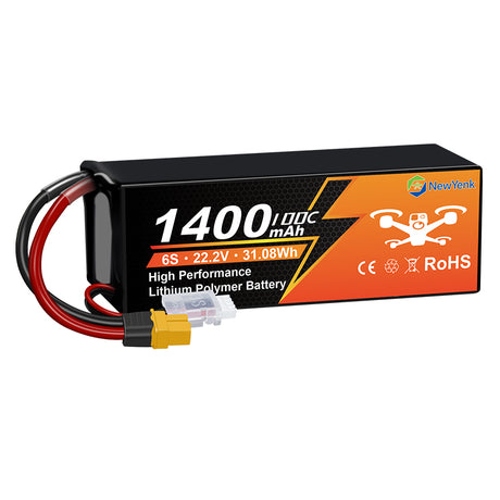 NewYenk 6S 1400mAh 22.2V 100C With XT60 Plug LiPo Battery
