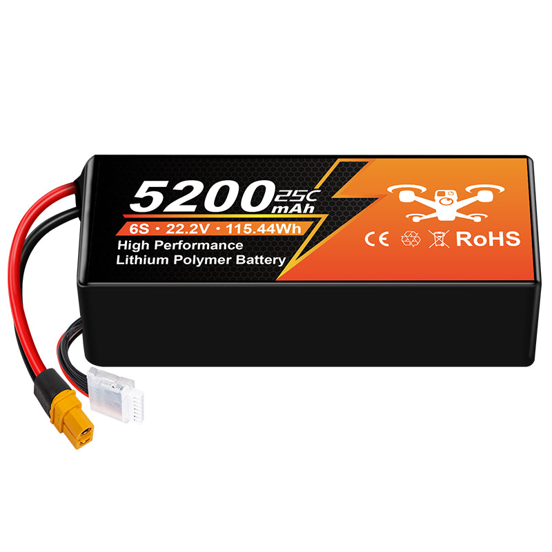 NewYenk 6S 5200mAh 22.2V 25C With EC5 LiPo Battery – High-Capacity Long-Endurance Pack for FPV Drones, Aerial Photography and RC Airplanes