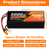 Newyenk 6S 5000mAh 60C 100% LCO Lipo Battery with EC5/XT90 100% LCO