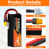 NewYenk 6S 1400mAh 22.2V 100C With XT60 Plug LiPo Battery