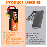 NewYenk 4S 1300mAh 14.8V 45C with XT60 LiPo Battery – High Power Pack for FPV Racing Drones, Freestyle Quads and RC Airplanes