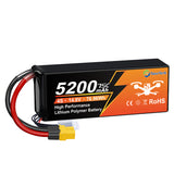 NewYenk 4S 5200mAh 14.8V 75C with EC5/Deans T LiPo Battery with EC5/XT60 Connector – High Power Pack for FPV Drones, RC Airplanes and Cars