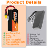 NewYenk 6S 5500mAh 22.2V 25C LiPo Battery – High-Capacity Long-Endurance Pack for FPV Drones, Aerial Photography and RC Airplanes