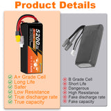 NewYenk 4S 5200mAh 14.8V 75C with EC5/Deans T LiPo Battery with EC5/XT60 Connector – High Power Pack for FPV Drones, RC Airplanes and Cars