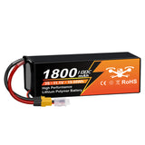 NewYenk 3S 1800mAh 11.1V 100C with XT60 LiPo Battery – High Power Pack for FPV Racing Drones, Freestyle Quads and RC Airplanes