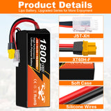 NewYenk 3S 1800mAh 11.1V 100C with XT60 LiPo Battery – High Power Pack for FPV Racing Drones, Freestyle Quads and RC Airplanes