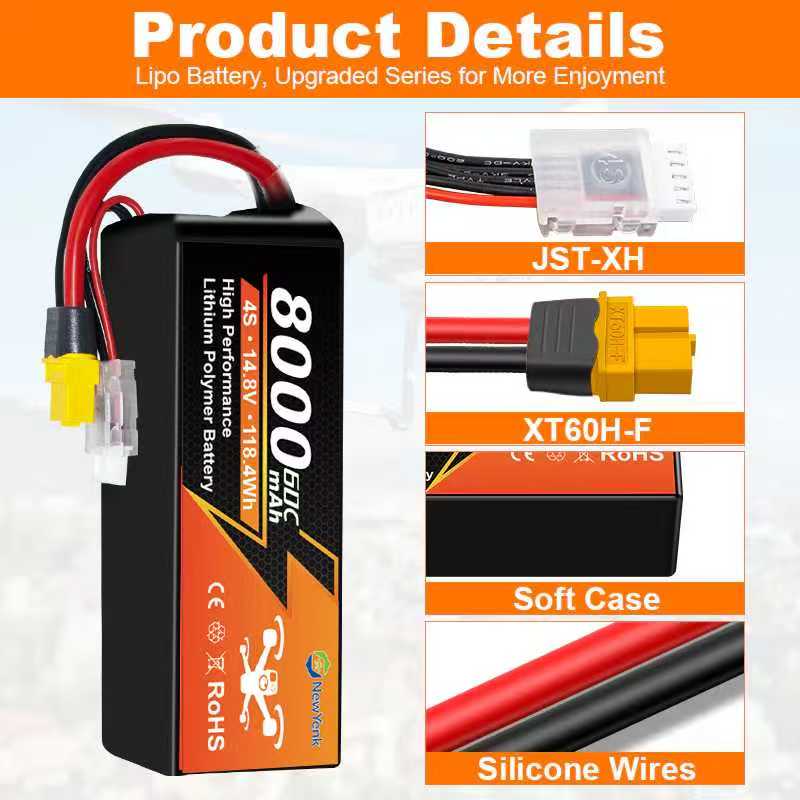 NewYenk 4S 8000mAh 60C with XT60 Lipo Battery